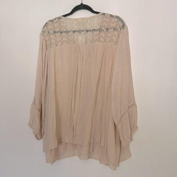 NWT Style & Co Woven Lace Trim Blouse - Picture 5 of 6
